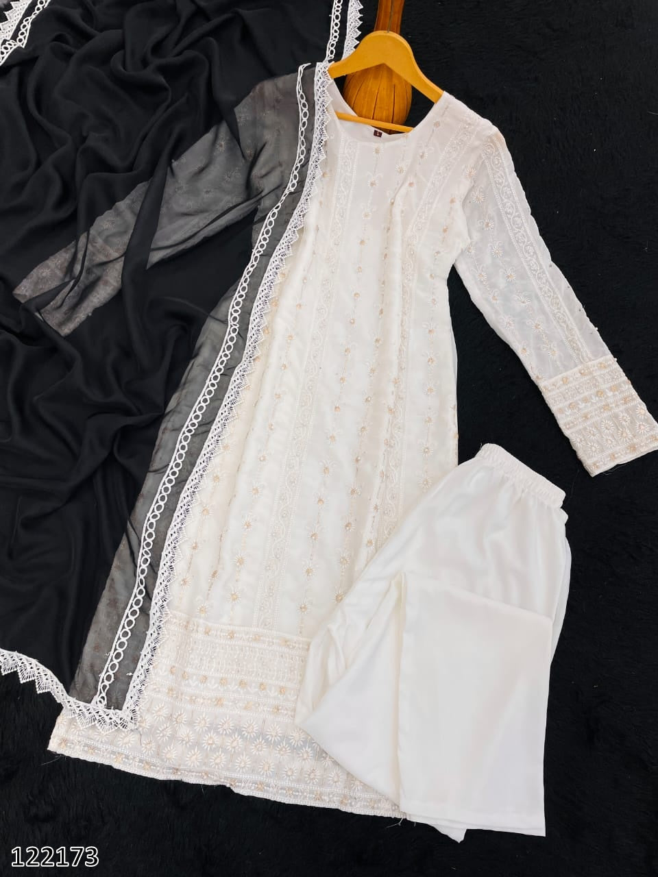 Party Wear Heavy Georgette Embroidered Top & Bottom with Dupatta