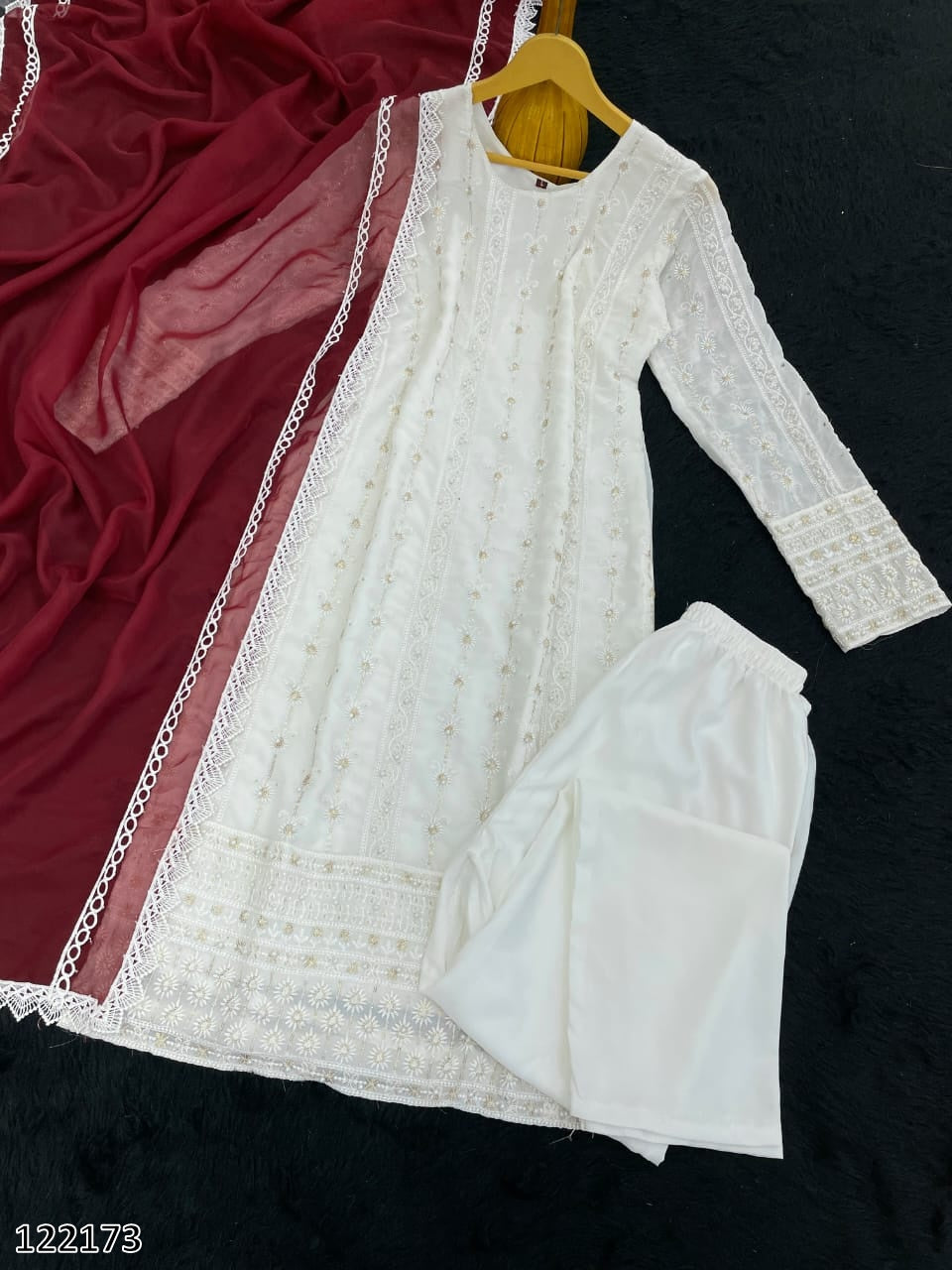 Party Wear Heavy Georgette Embroidered Top & Bottom with Dupatta