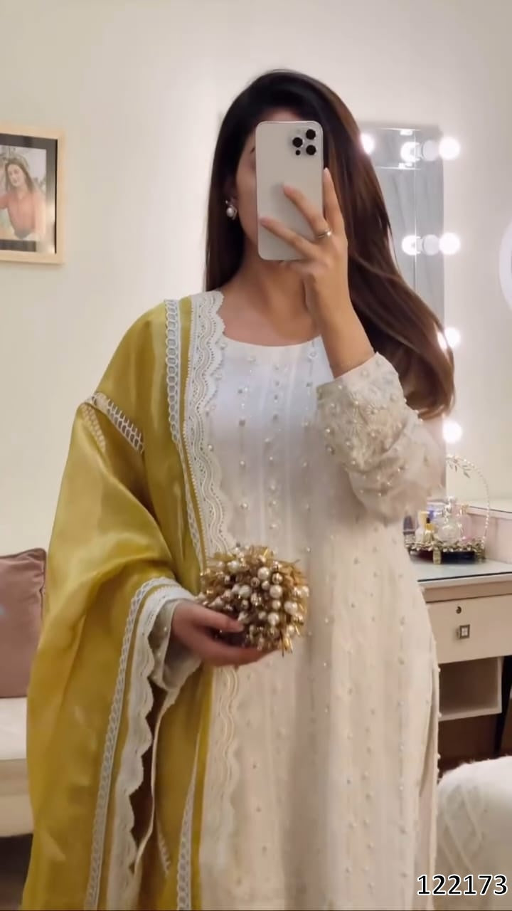 Party Wear Heavy Georgette Embroidered Top & Bottom with Dupatta