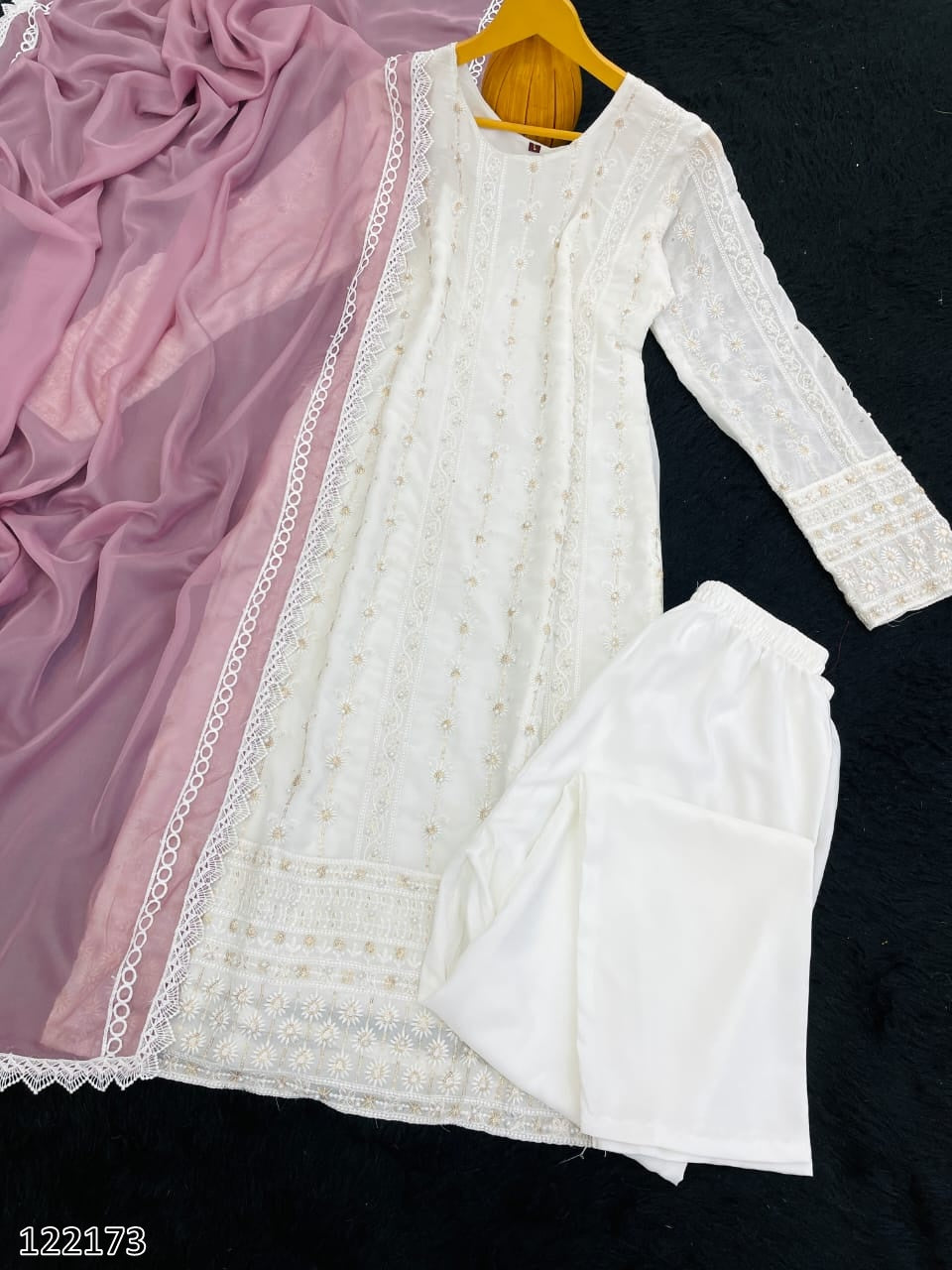 Party Wear Heavy Georgette Embroidered Top & Bottom with Dupatta
