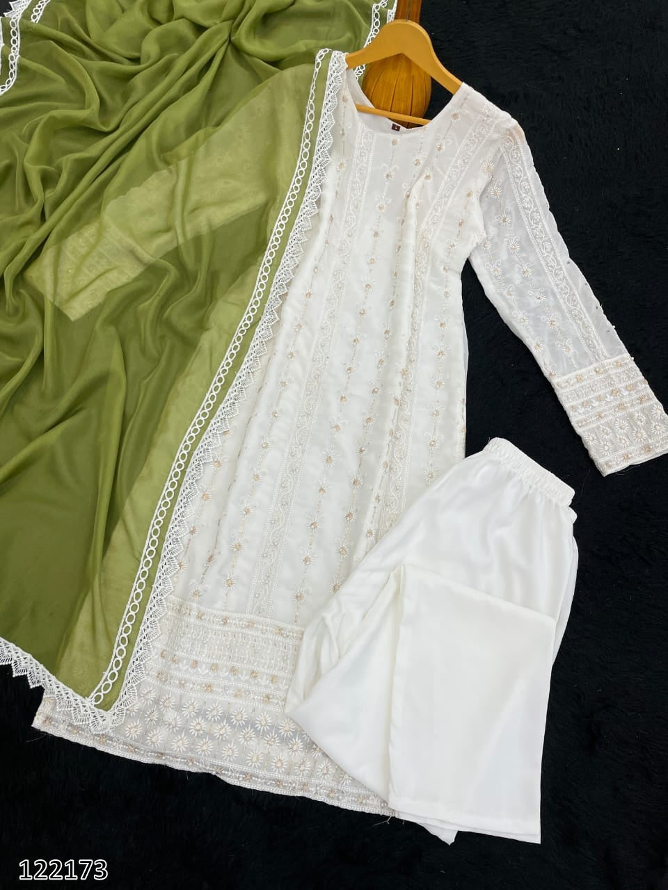 Party Wear Heavy Georgette Embroidered Top & Bottom with Dupatta