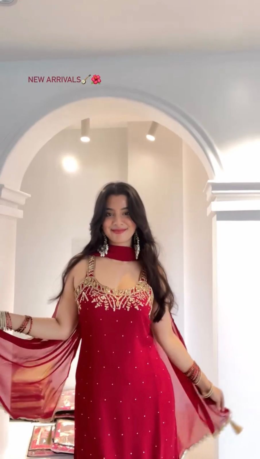 Luxurious Karwa Chauth Special Red Sharara Suit With Dupatta Set