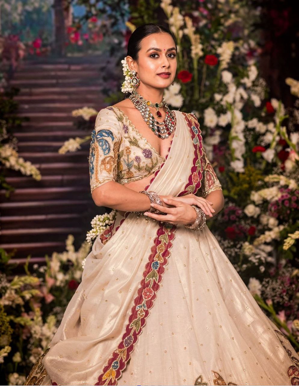 Premium Festival Wear Tissue Silk Embroidered Lehenga Choli Set with Dupatta