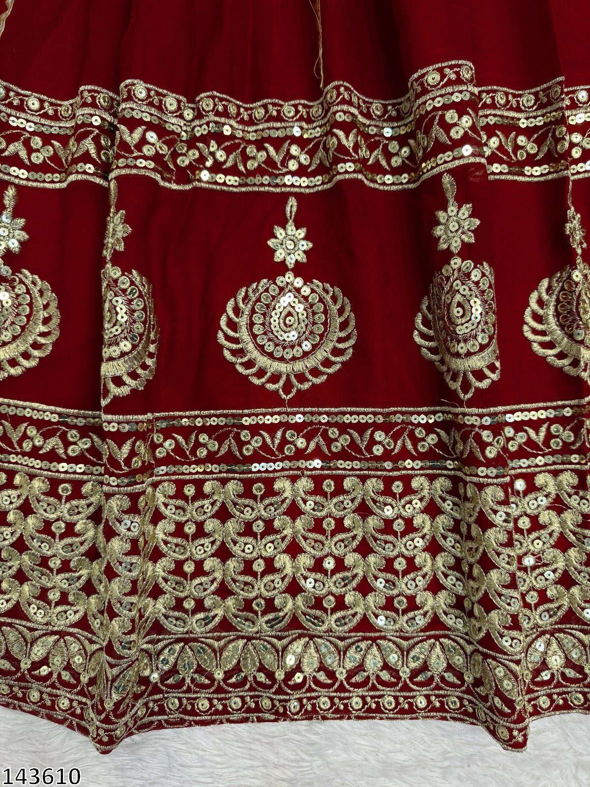 Karwa Chauth Special Dress: 3-Piece Red Anarkali Suit Set with Pant & Dupatta
