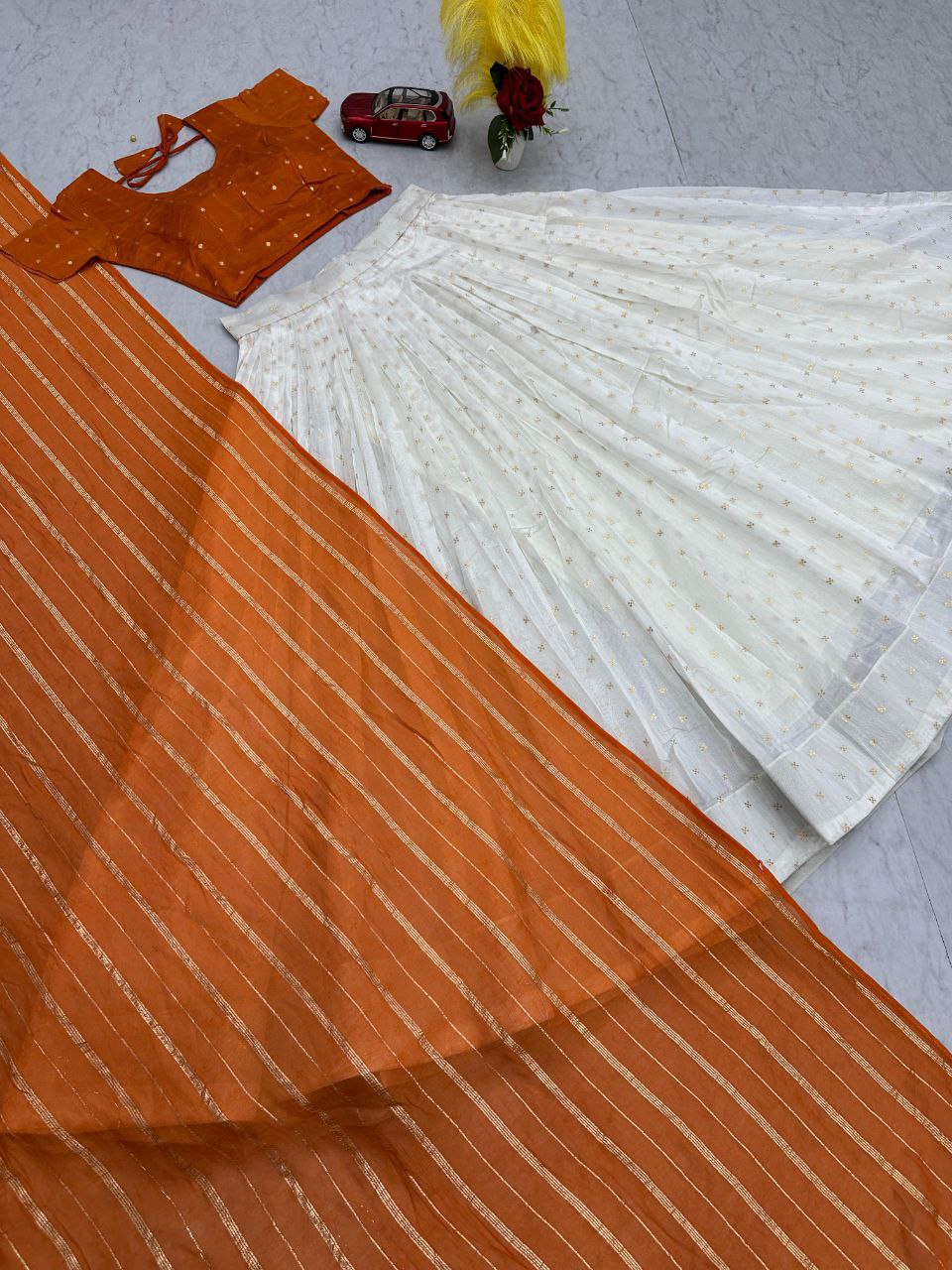 Premium Jacquard Silk Lehenga Choli Set – Fully Stitched