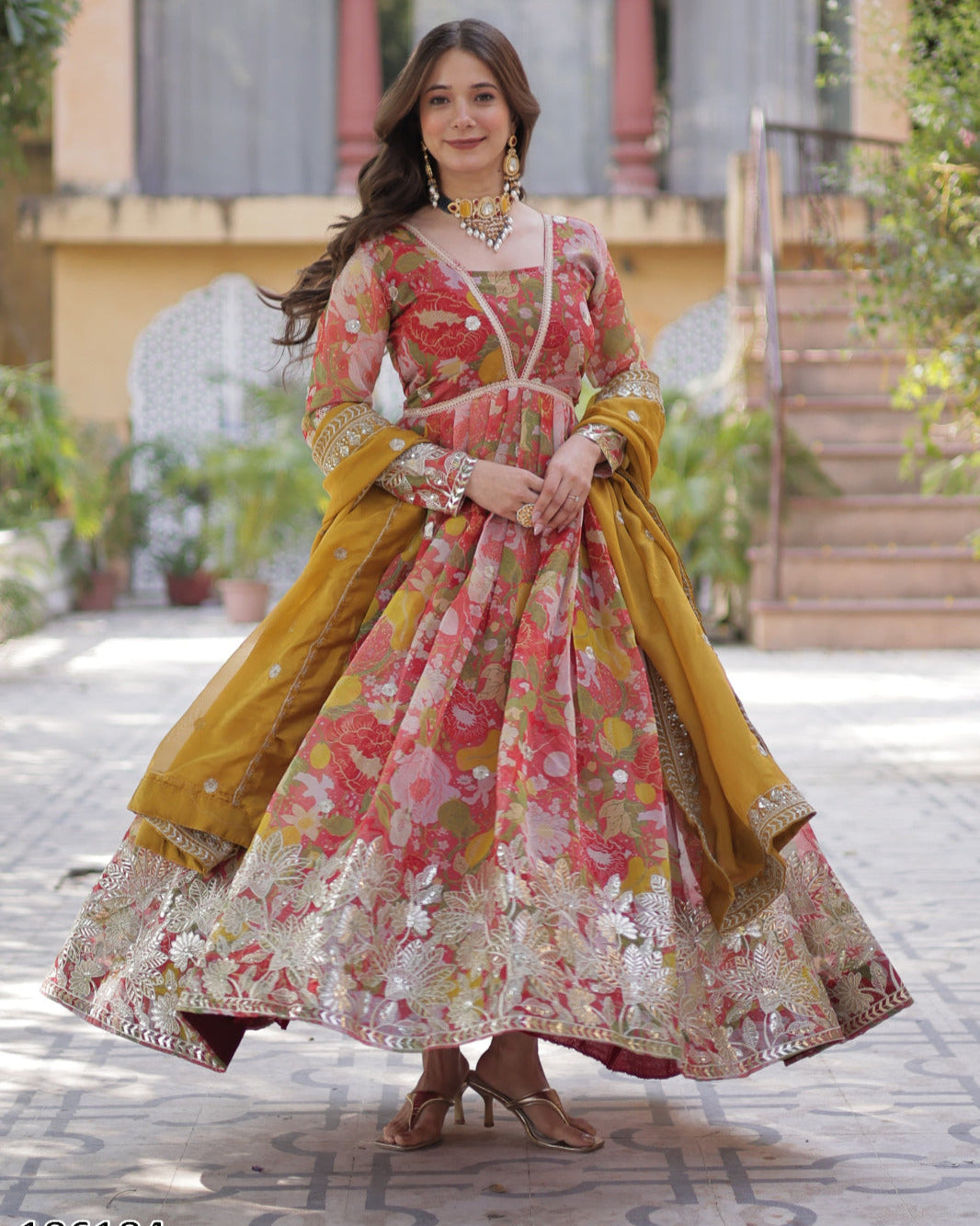 Premium Readymade Alia Cut Russian Silk Gown with Dupatta
