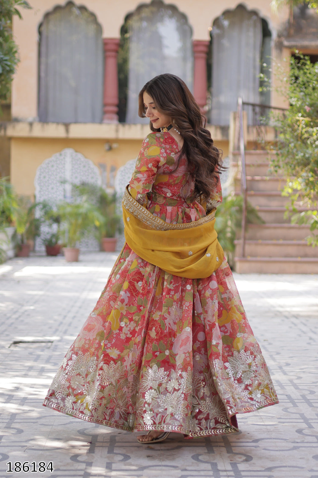 Premium Readymade Alia Cut Russian Silk Gown with Dupatta