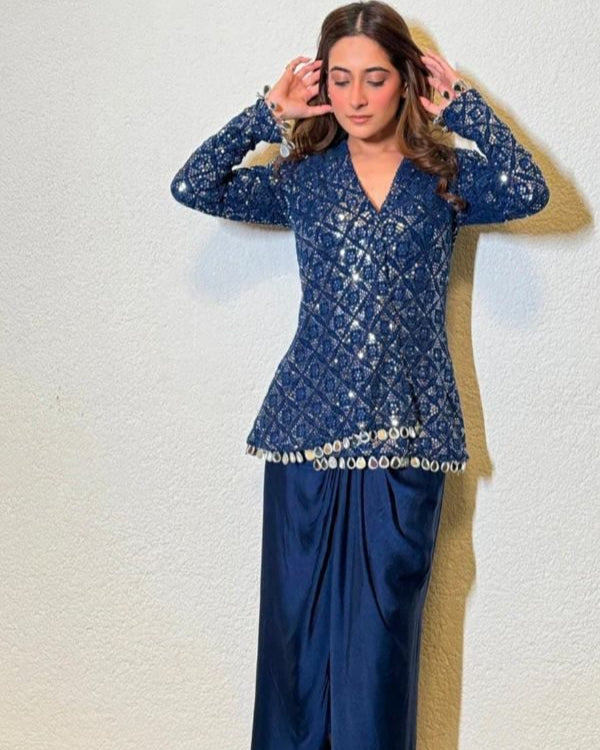 Pure Muslin Mirror & Stone Work Kurti Set