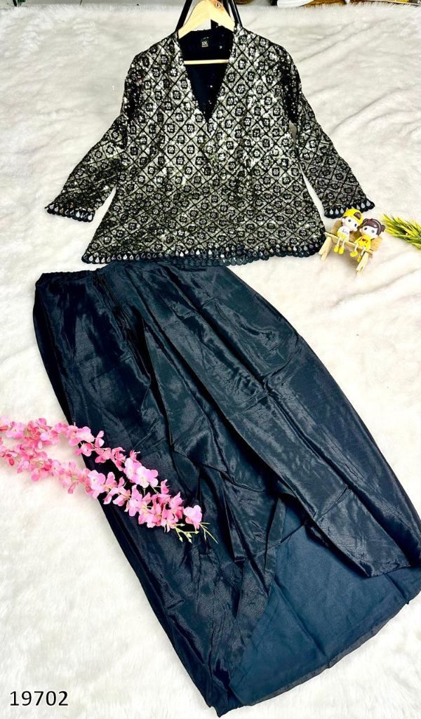 Pure Muslin Mirror & Stone Work Kurti Set