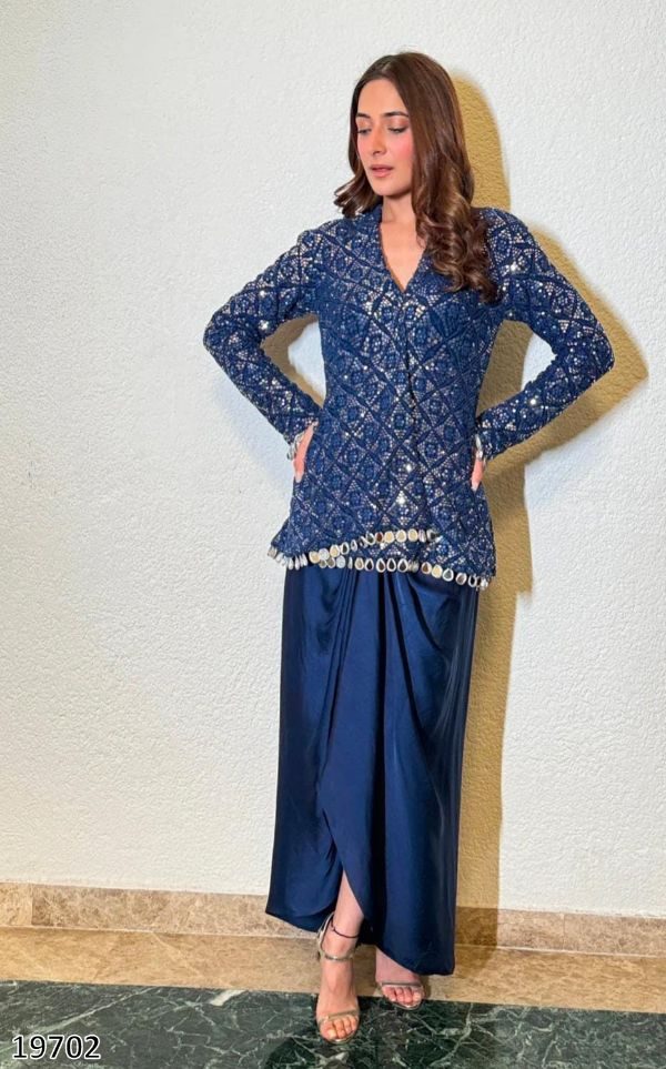 Pure Muslin Mirror & Stone Work Kurti Set