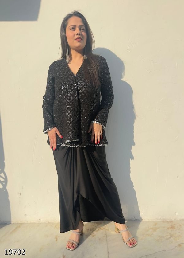 Pure Muslin Mirror & Stone Work Kurti Set
