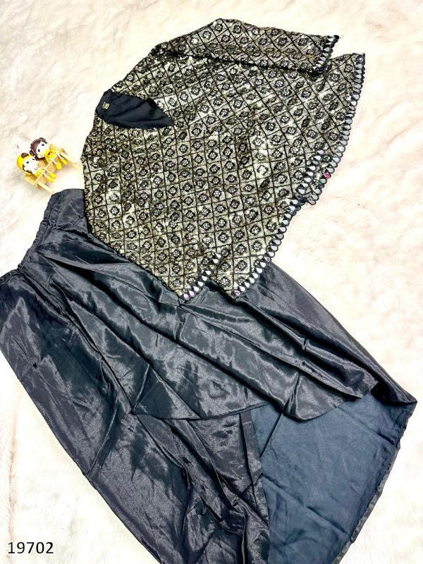 Pure Muslin Mirror & Stone Work Kurti Set