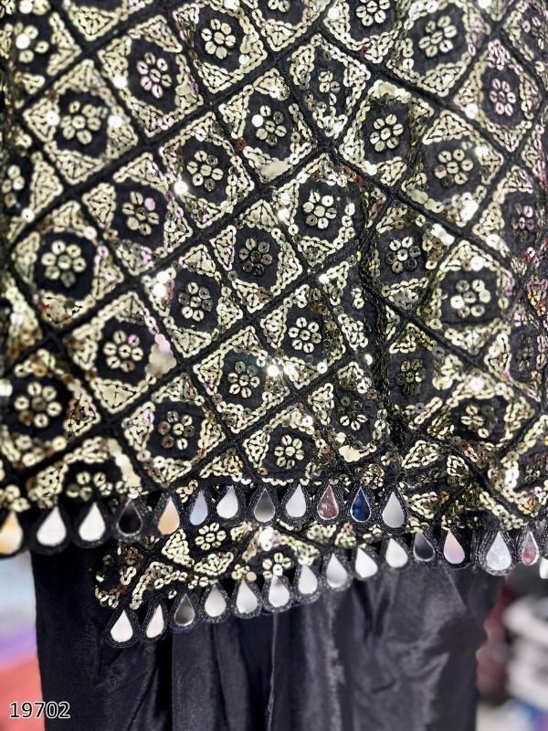 Pure Muslin Mirror & Stone Work Kurti Set