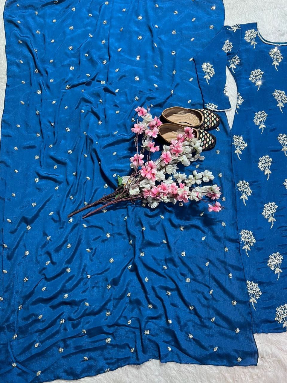 Elegant Embroidered Long Top & Pant with Dupatta β Premium Designer Wear