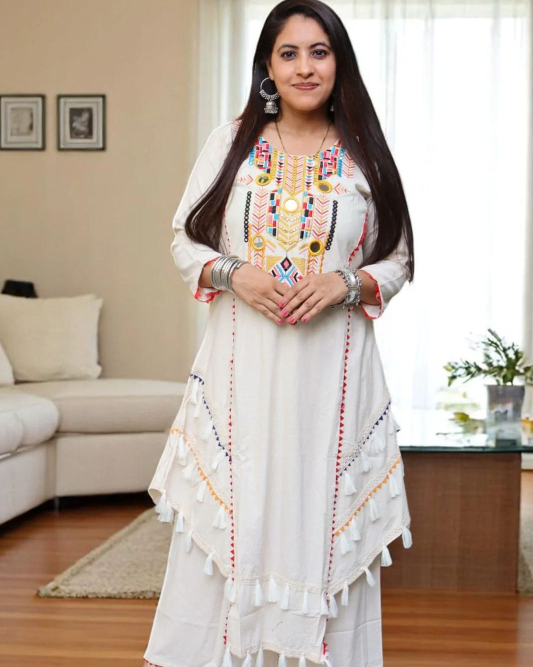 Rakhi Special Premium Designer Co-ord Set Pure Khadi Cotton with Embroidery