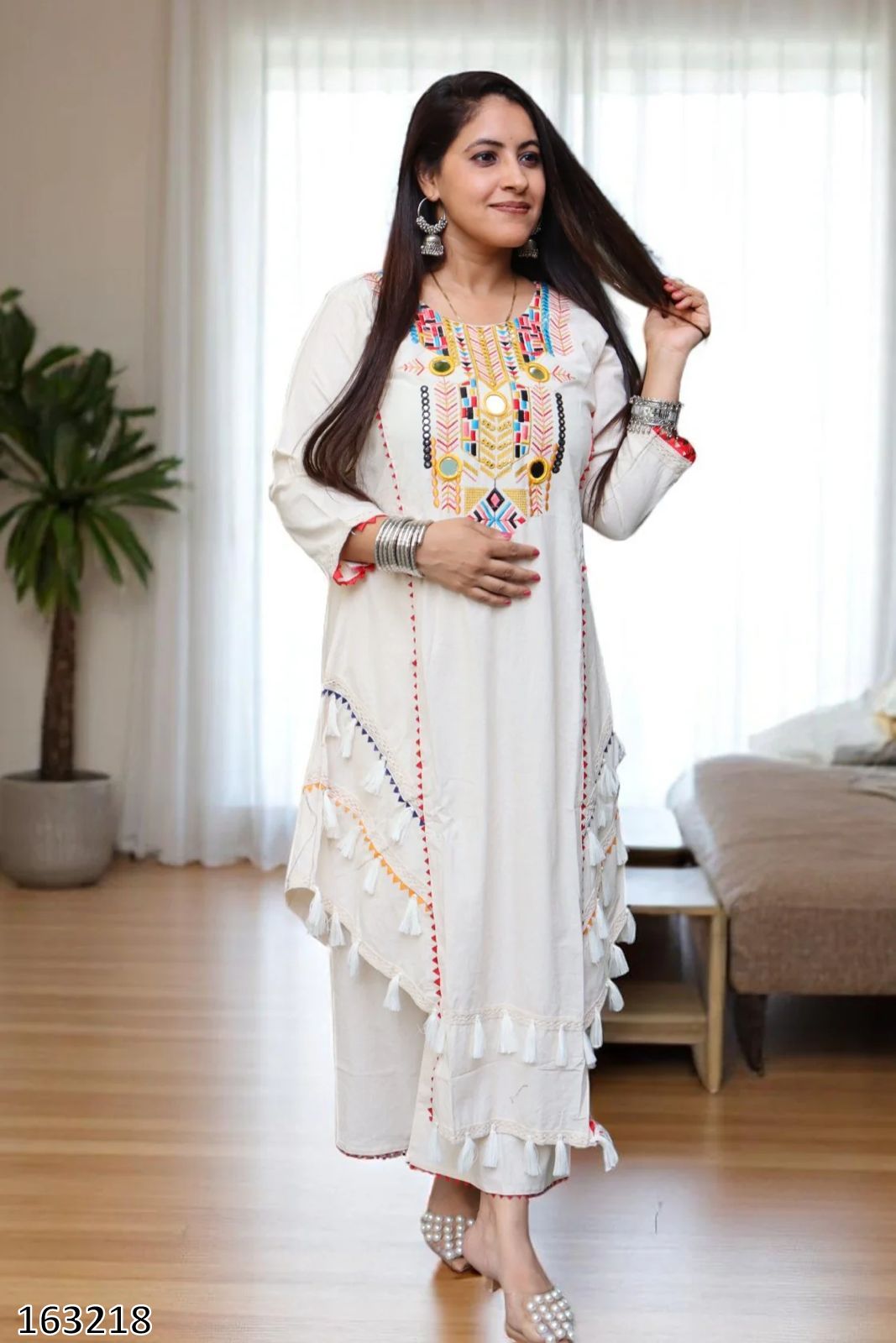 Rakhi Special Premium Designer Co-ord Set Pure Khadi Cotton with Embroidery