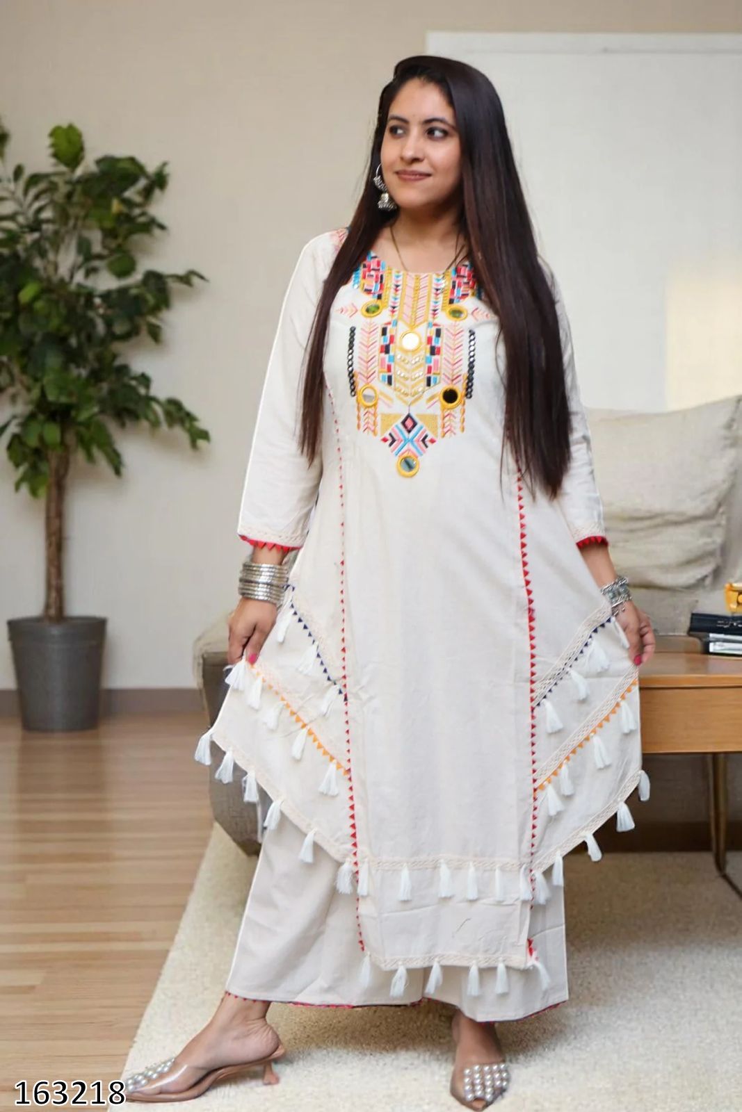 Rakhi Special Premium Designer Co-ord Set Pure Khadi Cotton with Embroidery