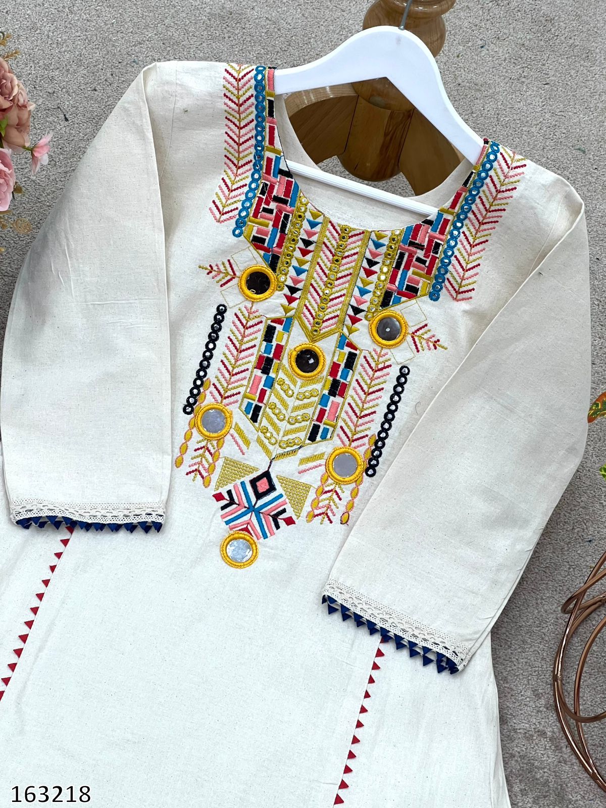 Rakhi Special Premium Designer Co-ord Set Pure Khadi Cotton with Embroidery
