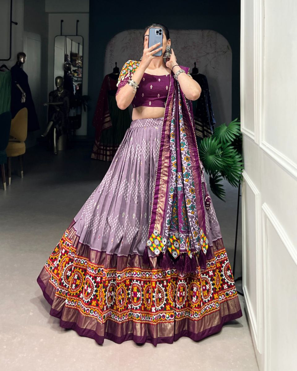 Festive Season Special Tasar Silk Navratri Lehenga Choli Set