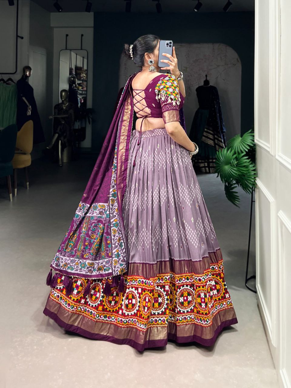 Festive Season Special Tasar Silk Navratri Lehenga Choli Set