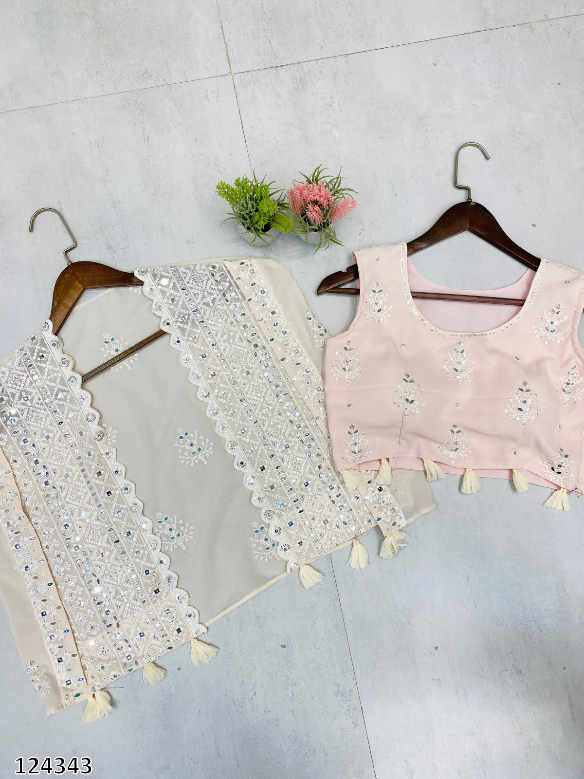 Trending Party Wear 3-Piece Set | Blouse, Palazzo & Shrug with Sequence Embroidery