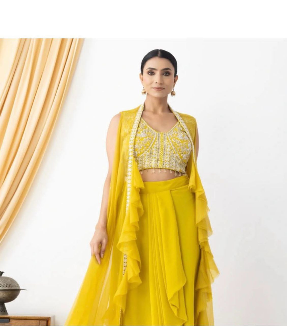 Western 3-Piece Georgette Outfit with Handwork & Embroidery – Party & Wedding Wear