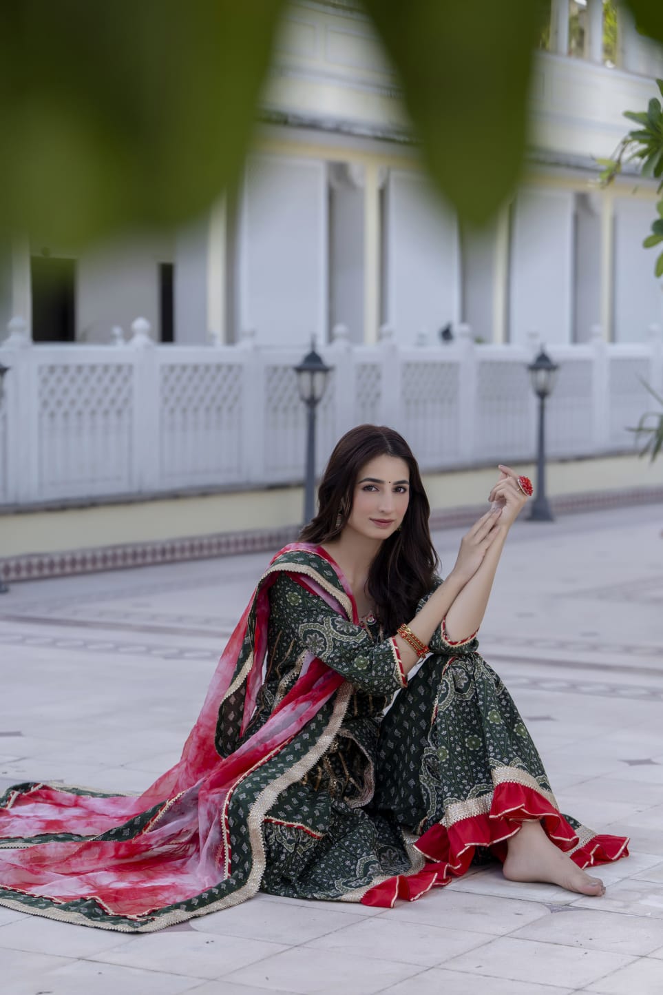 Exclusive Kurti Sharara with Luxe Tie-Dye Dupatta β Perfect for Festive Celebrations