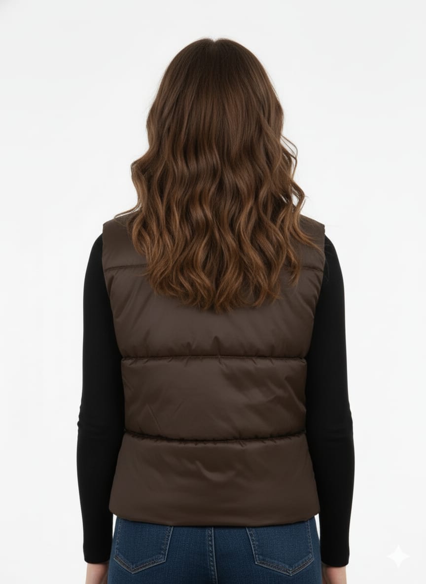 Classic Sleeveless Puff Jacket with Soft Inner Lining