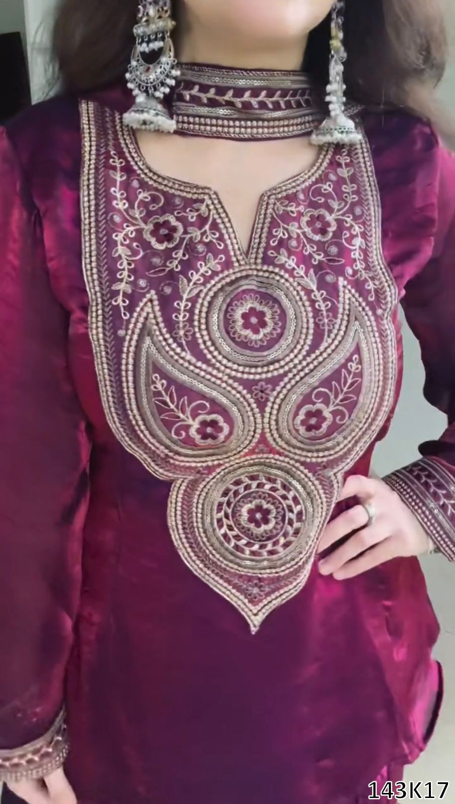 Designer Heavy Fendy Silk Sharara Set with Dupatta | Thread & Sequence Work