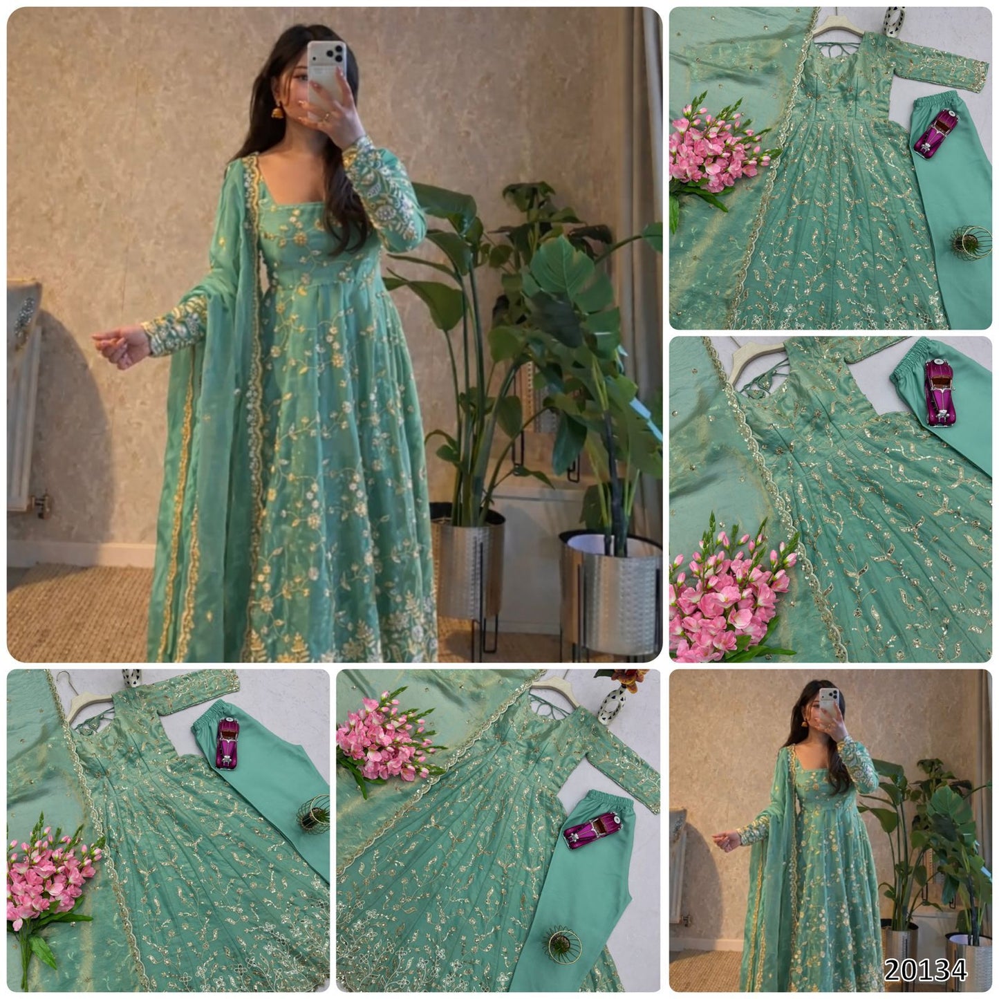 New Launch: 7-Colour Designer Party Wear Gown Set | Elegant & Festive