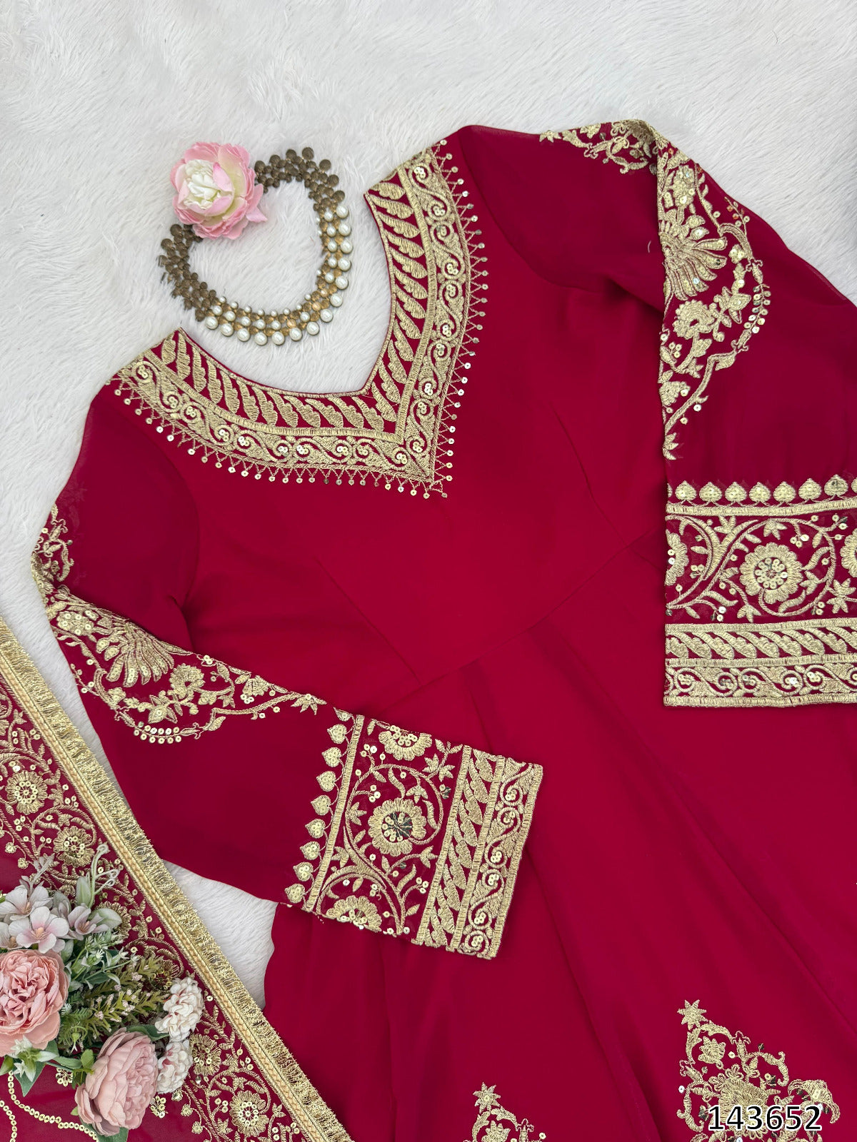 PREMIUM DESIGNER ANARKALI PANT & DUPATTA SET