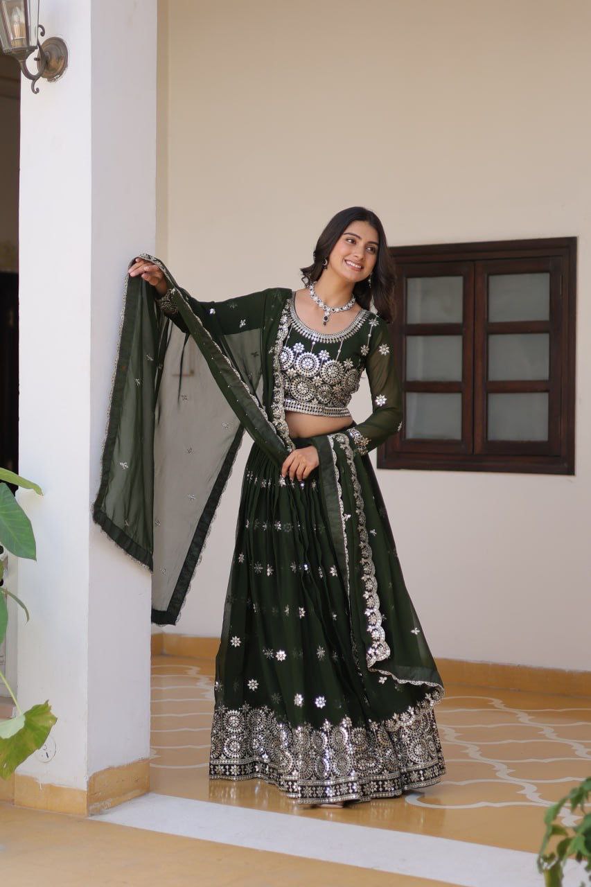 Wedding Lehenga Choli with Heavy Embroidery & Sequence Work | Party Wear Lehenga Choli 2025