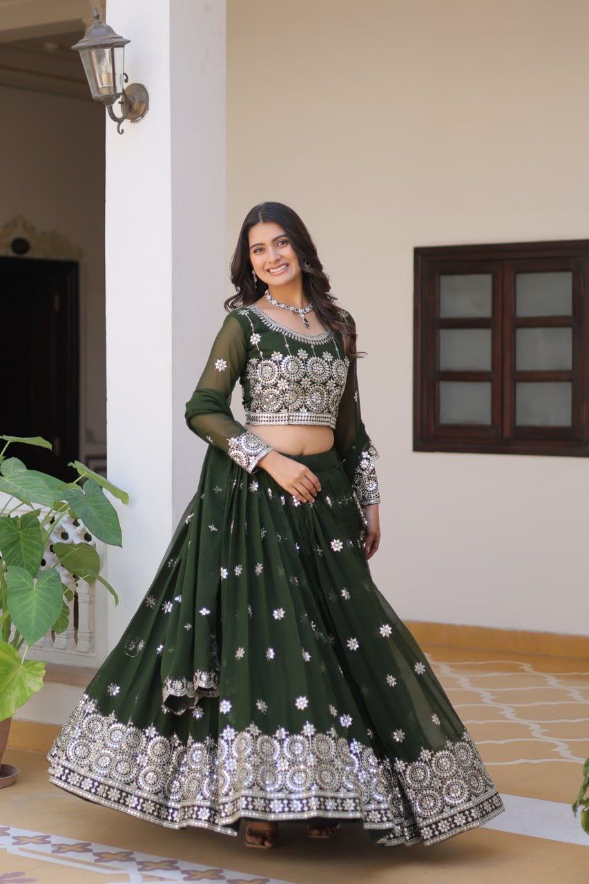 Wedding Lehenga Choli with Heavy Embroidery & Sequence Work | Party Wear Lehenga Choli 2025