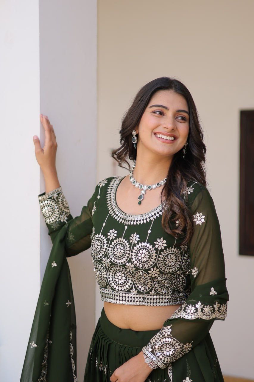 Wedding Lehenga Choli with Heavy Embroidery & Sequence Work | Party Wear Lehenga Choli 2025