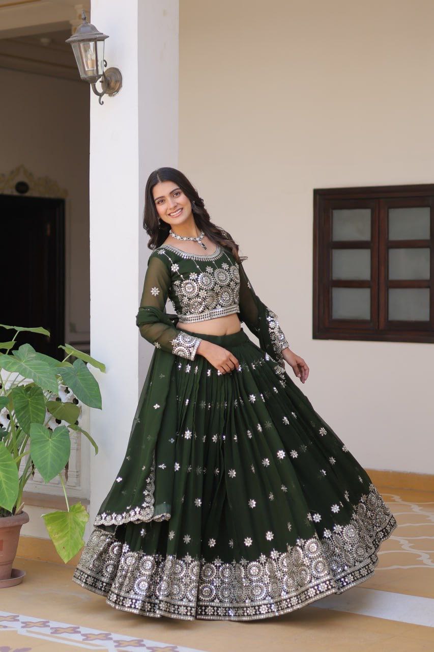 Wedding Lehenga Choli with Heavy Embroidery & Sequence Work | Party Wear Lehenga Choli 2025