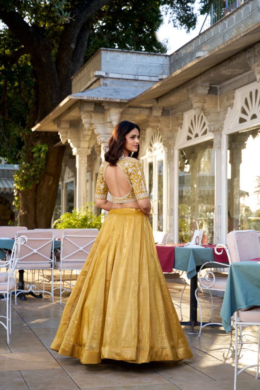 Partwear Goldie Silk Lehenga Choli with Lace Dupatta | Wedding Collection 2025