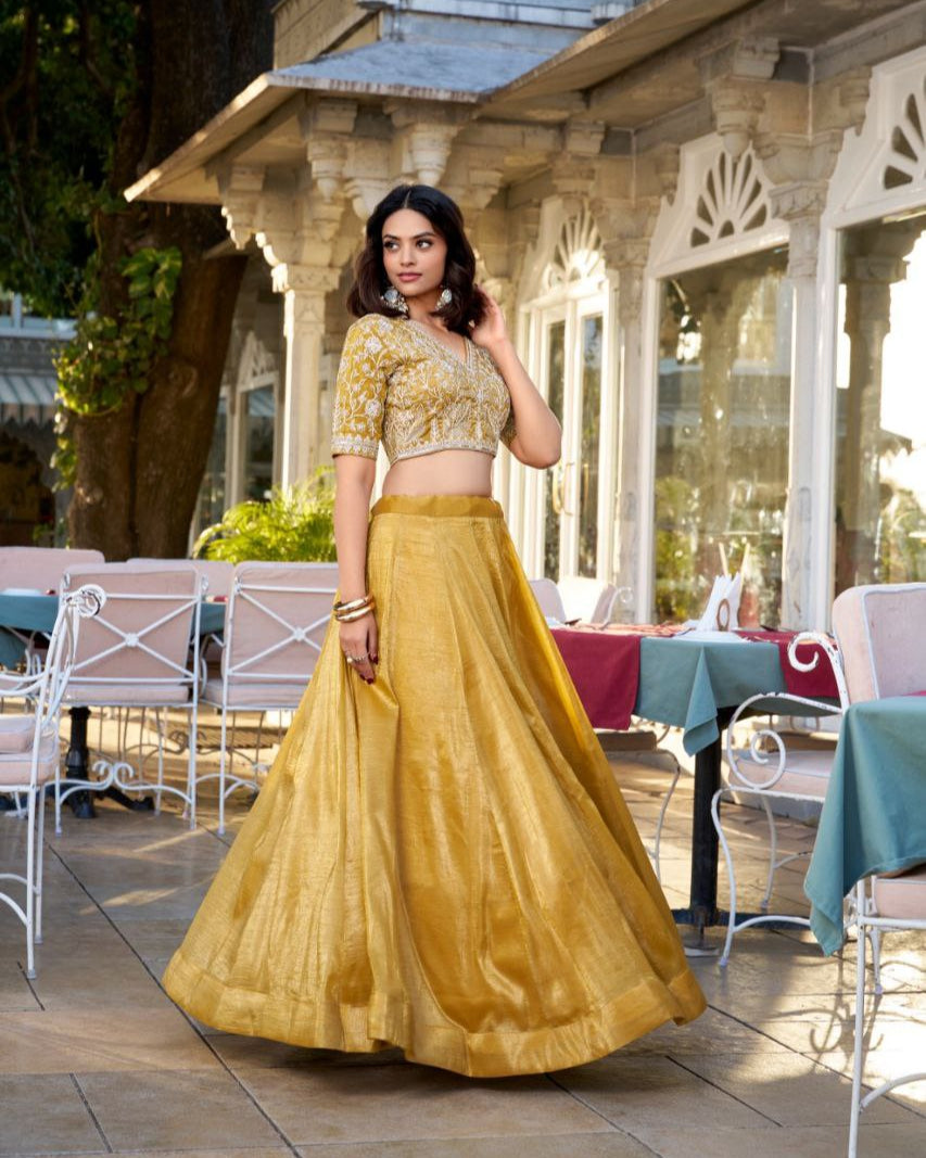 Partwear Goldie Silk Lehenga Choli with Lace Dupatta | Wedding Collection 2025