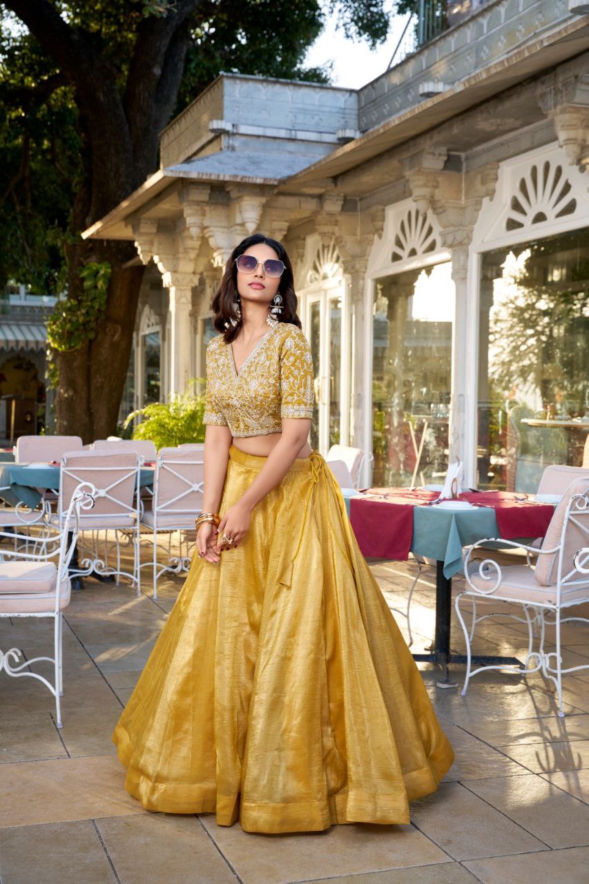 Partwear Goldie Silk Lehenga Choli with Lace Dupatta | Wedding Collection 2025