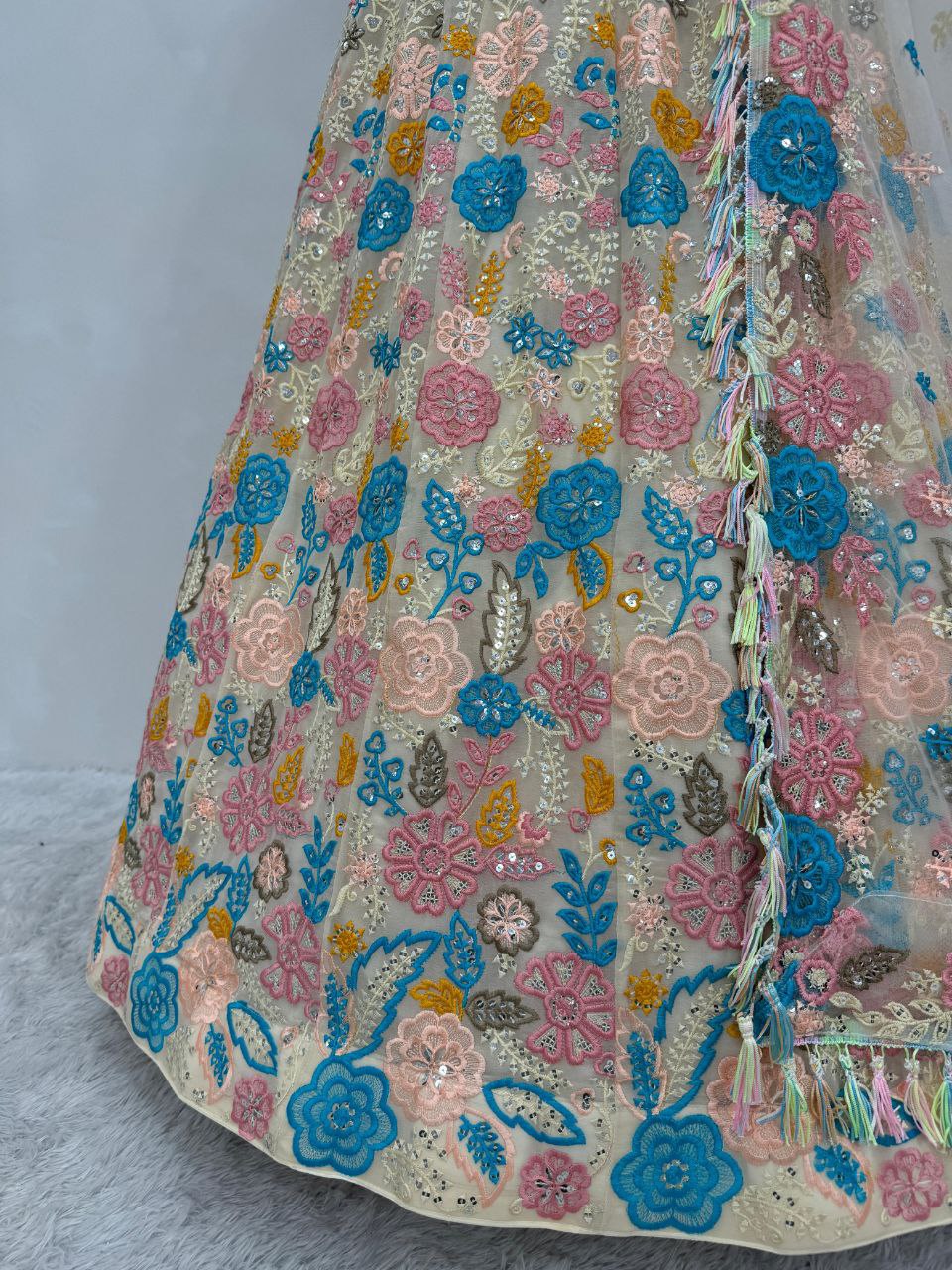 Bridal Faux Georgette Lehenga Choli | Heavy Embroidered Sequins Work with Dupatta