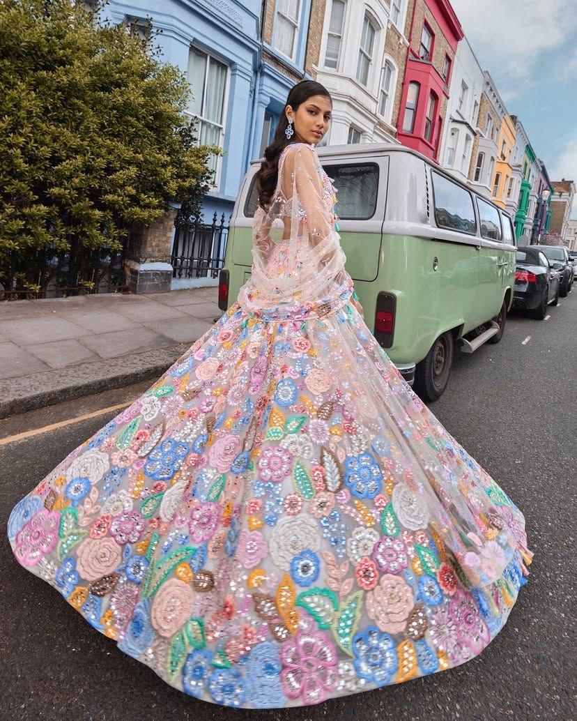 Bridal Faux Georgette Lehenga Choli | Heavy Embroidered Sequins Work with Dupatta
