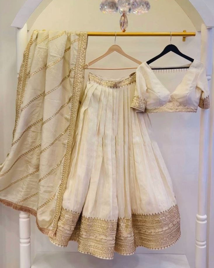 Wedding Collection Chinon Silk Lehenga Choli | Heavy Embroidery & Sequins Work