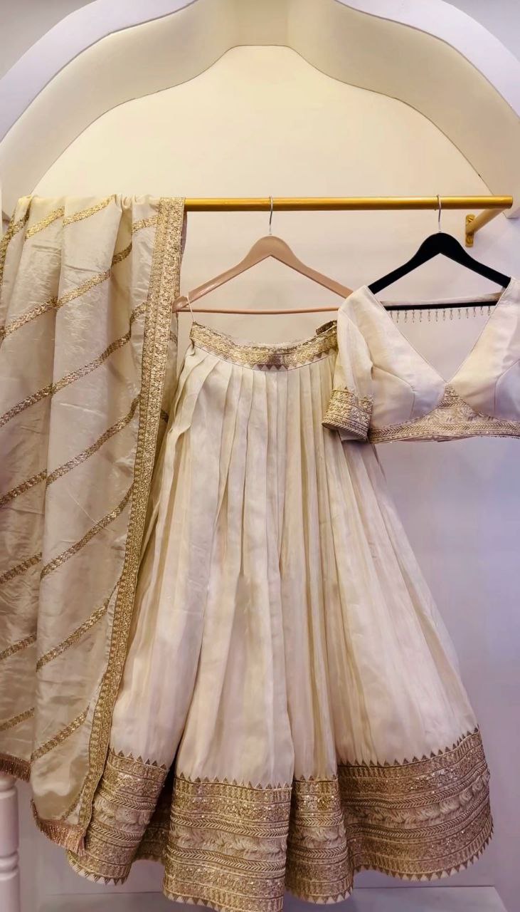 Wedding Collection Chinon Silk Lehenga Choli | Heavy Embroidery & Sequins Work