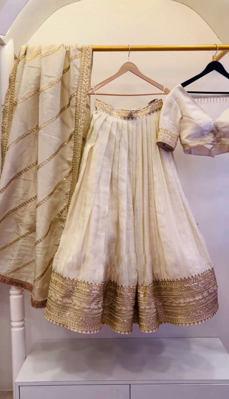 Wedding Collection Chinon Silk Lehenga Choli | Heavy Embroidery & Sequins Work