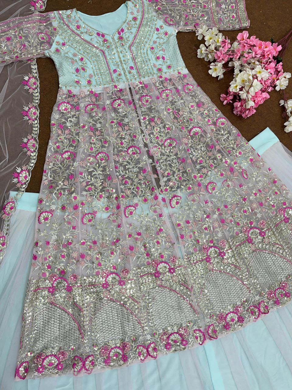 Heavy Embroidered Sequins Partywear Lehenga Choli with Dupatta | Lehenga Choli For Wedding