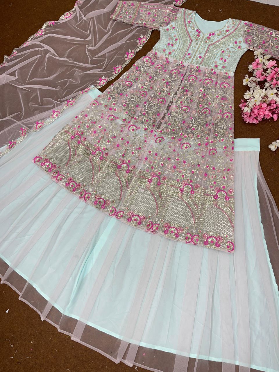 Heavy Embroidered Sequins Partywear Lehenga Choli with Dupatta | Lehenga Choli For Wedding