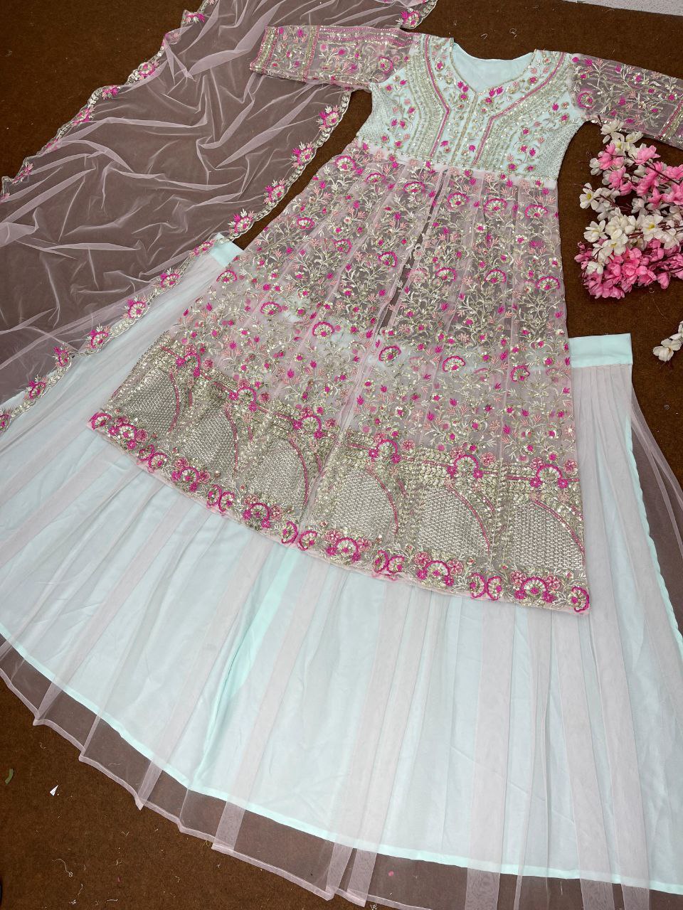 Heavy Embroidered Sequins Partywear Lehenga Choli with Dupatta | Lehenga Choli For Wedding