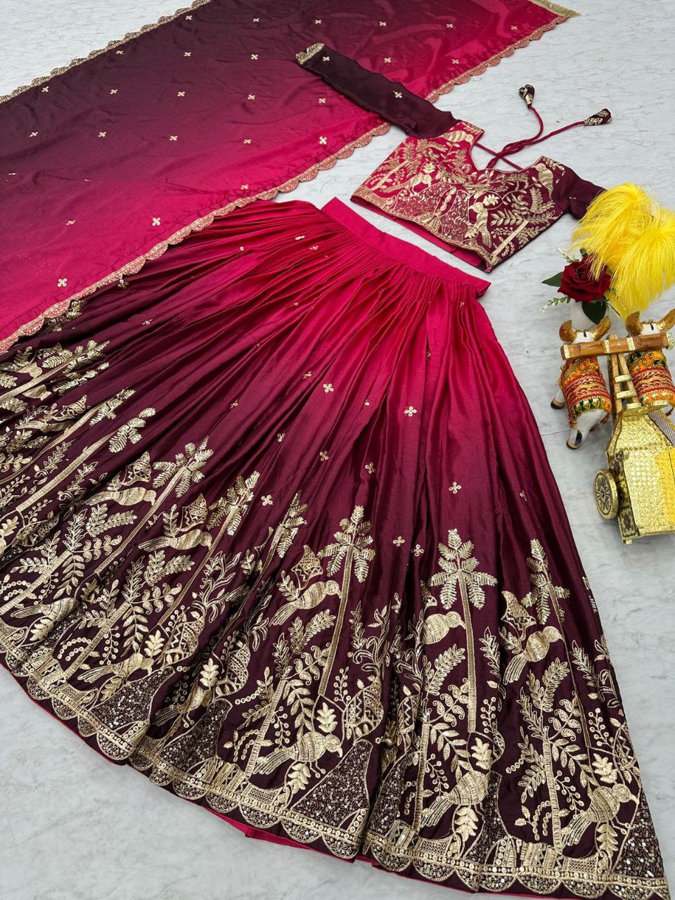 Luxurious Wedding Lehenga Choli with Elegant Flair & Designer Dupatta