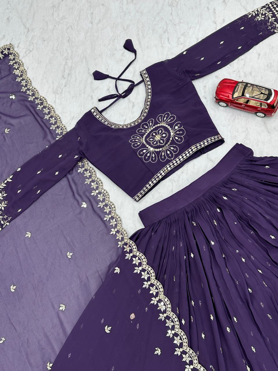 Party Wear Premium Embroidered Fox Georgette Lehenga Choli Set with Dupatta