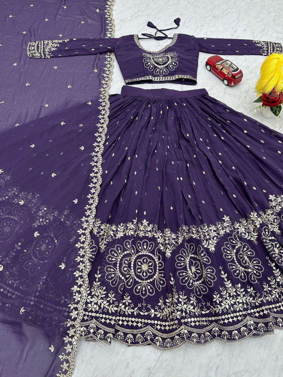 Party Wear Premium Embroidered Fox Georgette Lehenga Choli Set with Dupatta