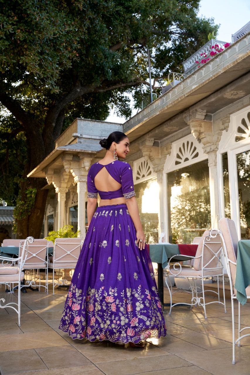 Elevate Your Elegance with KESHVI’s Exquisite Vichitra Silk Lehenga Choli - Wedding Collection 2025